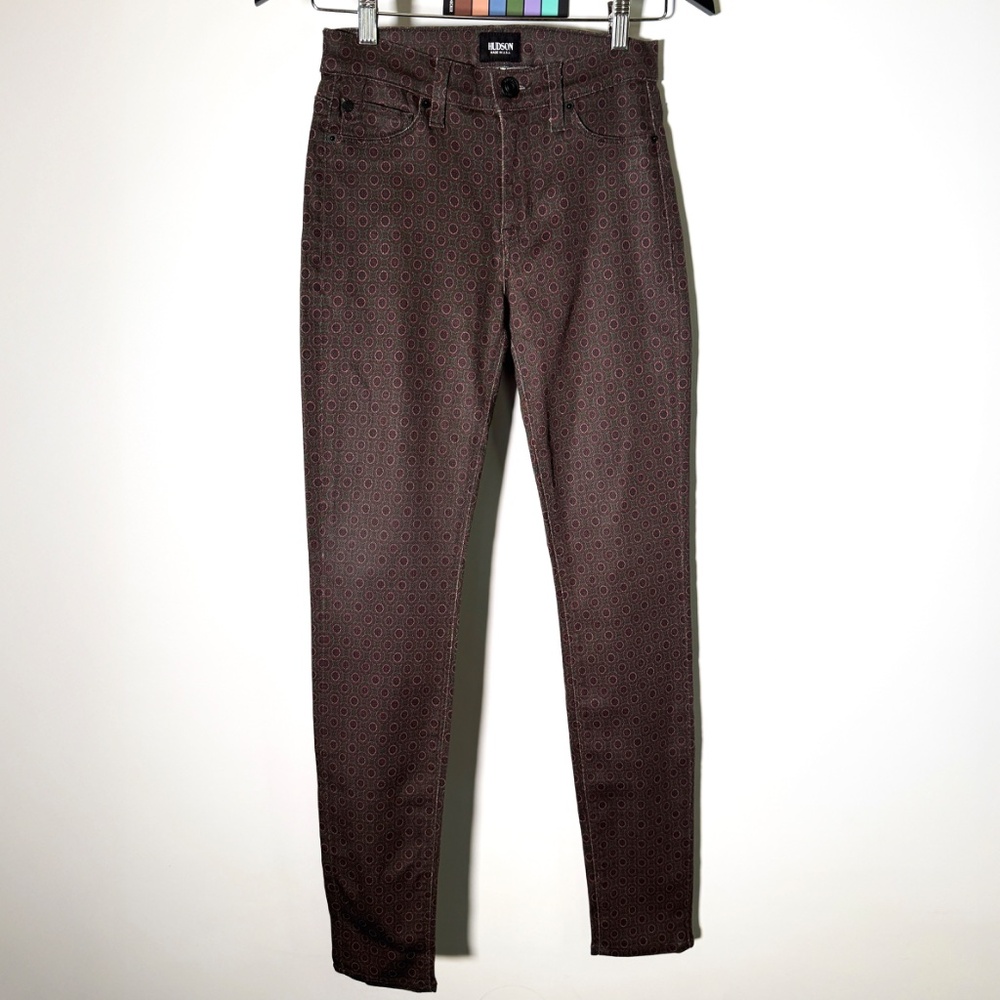 Hudson Nico Mid-Rise Skinny Jeans – Geometric Print –  W Size 25 – Made in USA